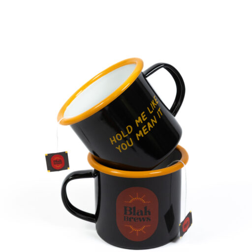 Blak Brews Enamel Camp Mug – Hold Me Like You Mean It